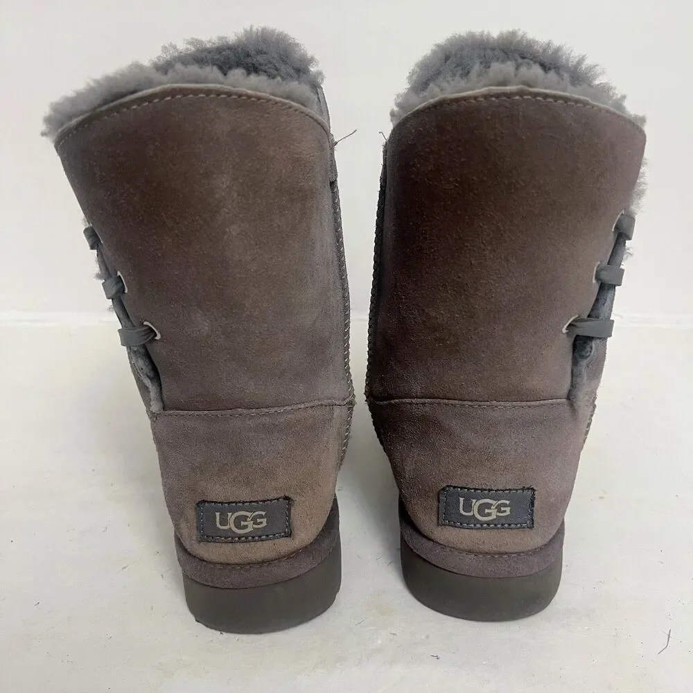 UGG Women's Constantine Boots Gray Shearling Boots Fur Lined Size 7